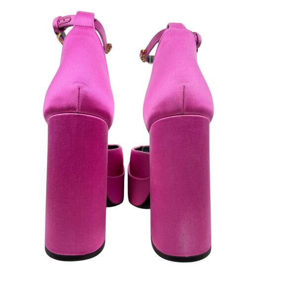 NEW Versace Aevitas Medusa Platform Crystals Pumps Pink Size 37 - Picture 7 of 12